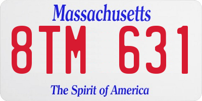 MA license plate 8TM631