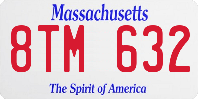 MA license plate 8TM632