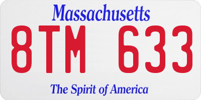 MA license plate 8TM633