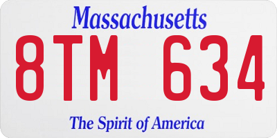 MA license plate 8TM634