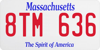 MA license plate 8TM636