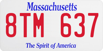 MA license plate 8TM637