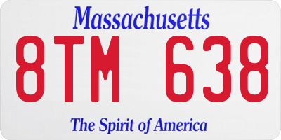 MA license plate 8TM638