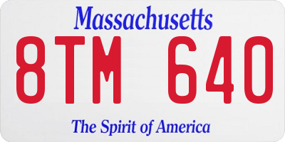 MA license plate 8TM640