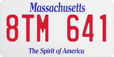 MA license plate 8TM641
