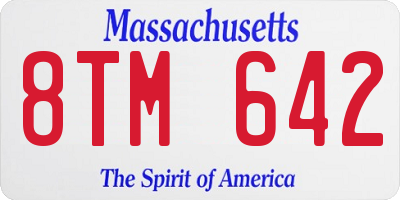 MA license plate 8TM642