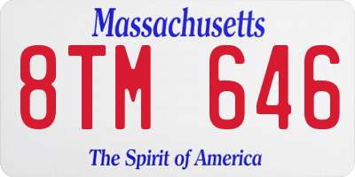 MA license plate 8TM646