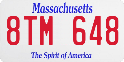 MA license plate 8TM648