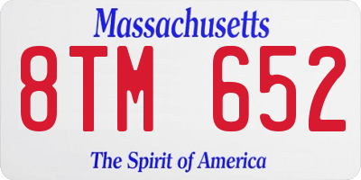 MA license plate 8TM652