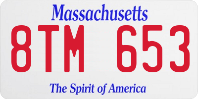 MA license plate 8TM653
