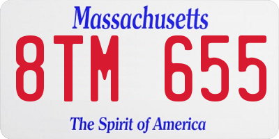 MA license plate 8TM655