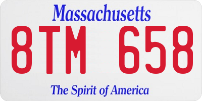 MA license plate 8TM658