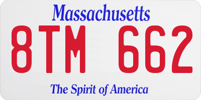MA license plate 8TM662