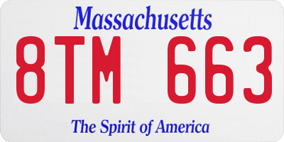 MA license plate 8TM663