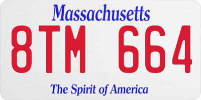 MA license plate 8TM664