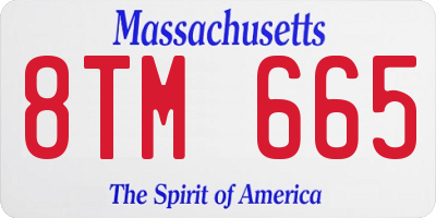 MA license plate 8TM665