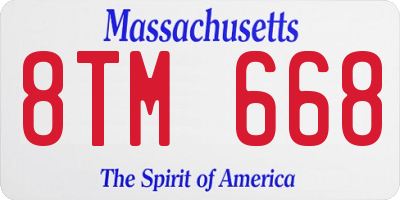 MA license plate 8TM668
