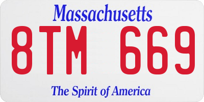 MA license plate 8TM669