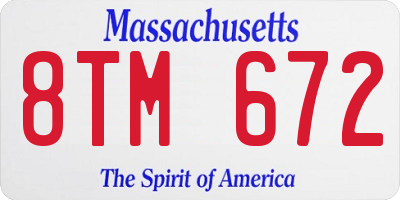 MA license plate 8TM672