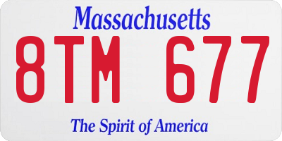 MA license plate 8TM677