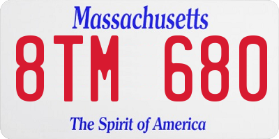 MA license plate 8TM680