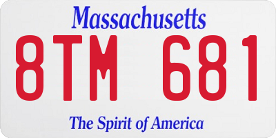 MA license plate 8TM681