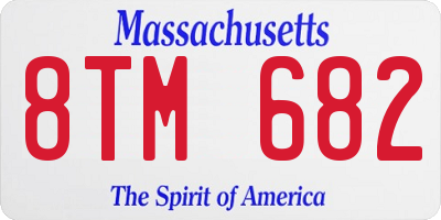 MA license plate 8TM682