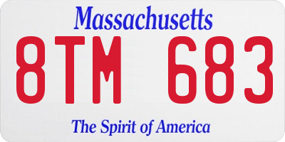 MA license plate 8TM683