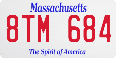 MA license plate 8TM684