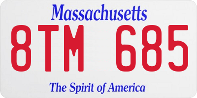 MA license plate 8TM685