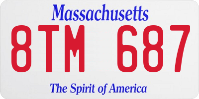 MA license plate 8TM687