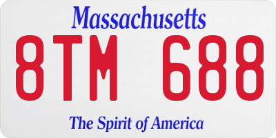 MA license plate 8TM688