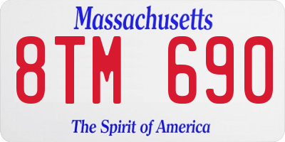 MA license plate 8TM690
