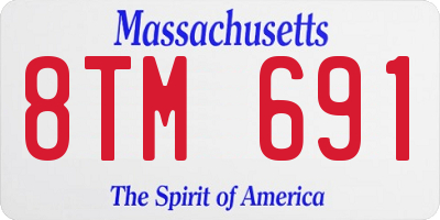 MA license plate 8TM691