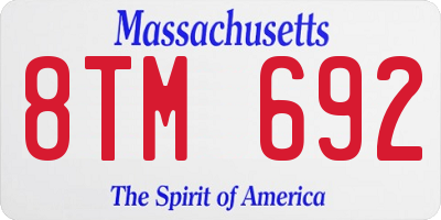 MA license plate 8TM692