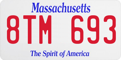 MA license plate 8TM693