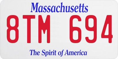 MA license plate 8TM694
