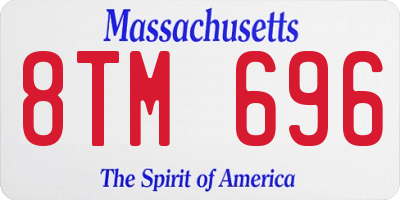 MA license plate 8TM696