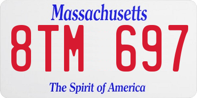 MA license plate 8TM697