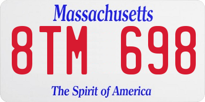 MA license plate 8TM698