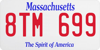 MA license plate 8TM699