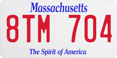 MA license plate 8TM704