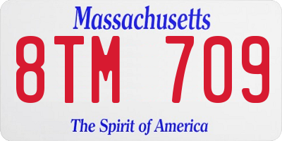 MA license plate 8TM709