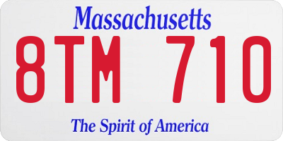 MA license plate 8TM710