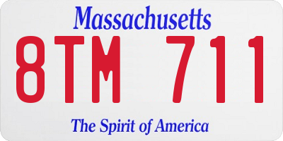 MA license plate 8TM711