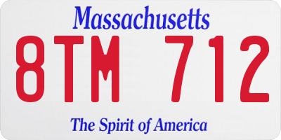 MA license plate 8TM712