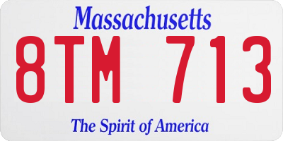 MA license plate 8TM713