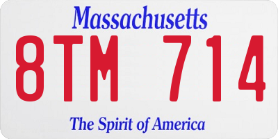 MA license plate 8TM714