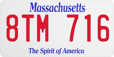 MA license plate 8TM716