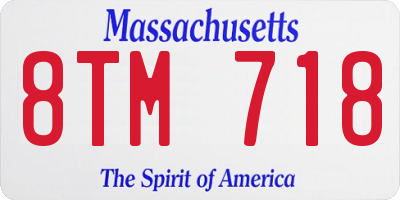 MA license plate 8TM718